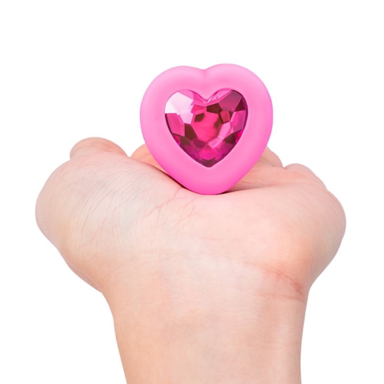 Вибро-пробка Vibrating Heart Shape Jewel Plug S-M